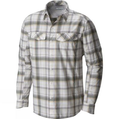 Camisa Columbia Silver Ridge Plaid Manga Larga Hombre - Blancas / Gris - Chile NTR093716